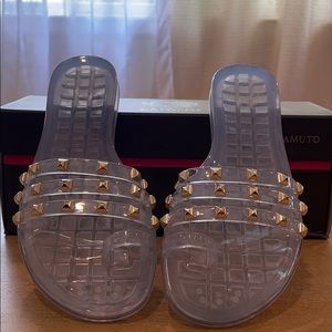 Vince Camuto Clear Jelly Studded Sandals